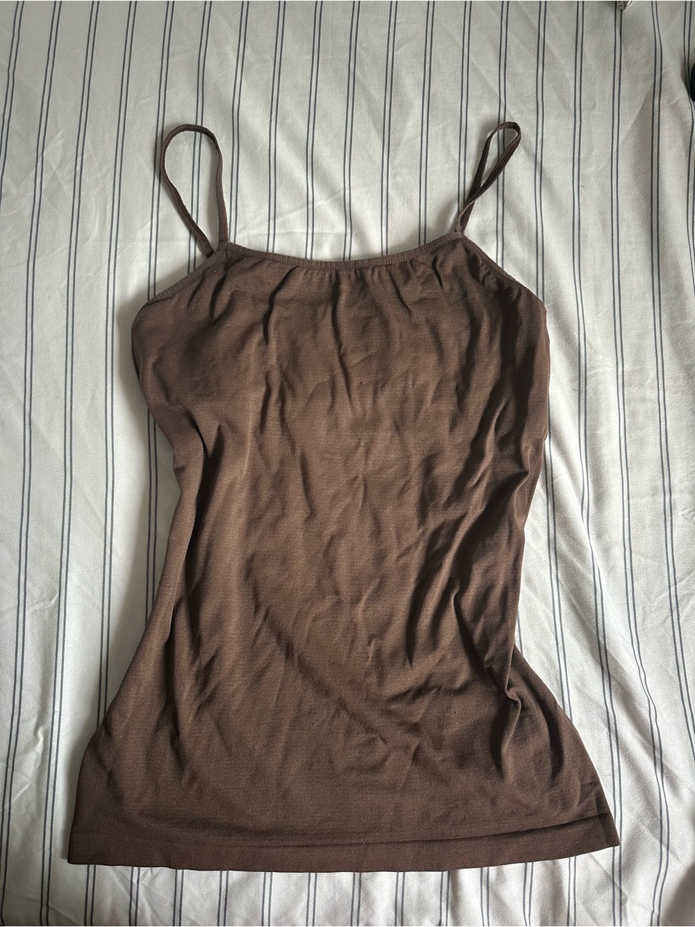 Brown Spaghetti Strap Tank Top